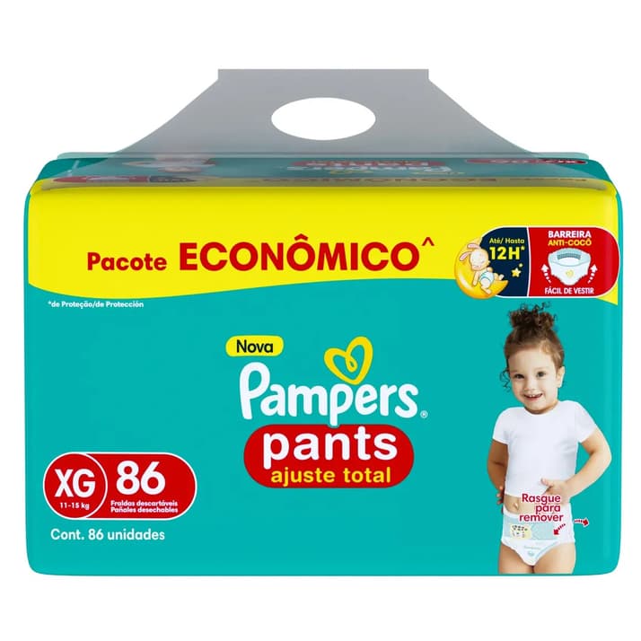 Fralda Pampers Pants Ajuste Total XG com 86un
