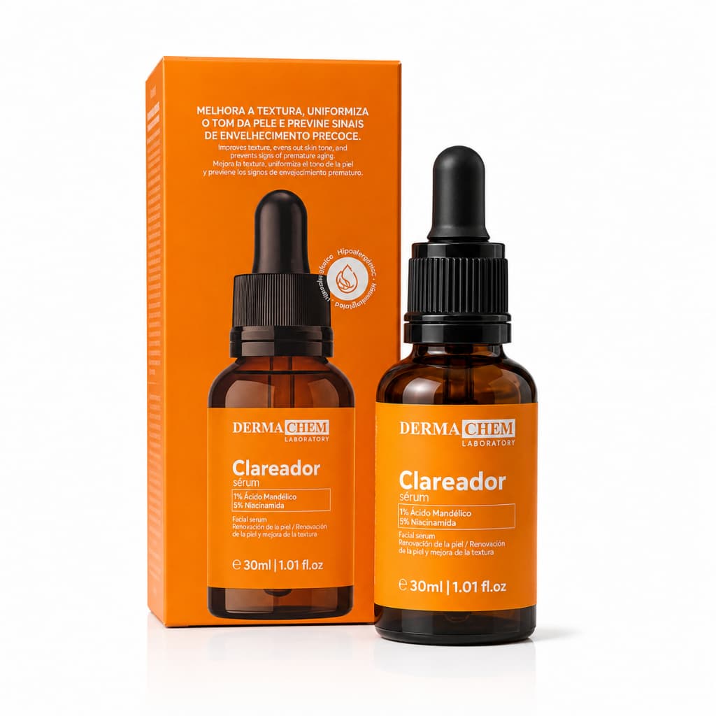 Sérum Clareador De Manchas Facial Dermachem 30ml Vitamina C Uniformiza e Ilumina a Pele