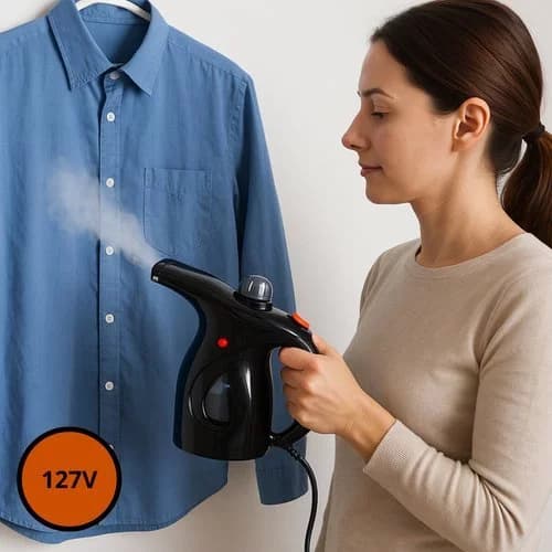 Passadeira A Vapor Ferro  127V Preta Vaporizador Portátil De Roupas Desamassador Higienizador
