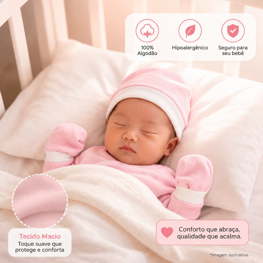 Kit Bebê Lembrança Enxoval Recém Nascido Manta Com Touca Luva Sapato