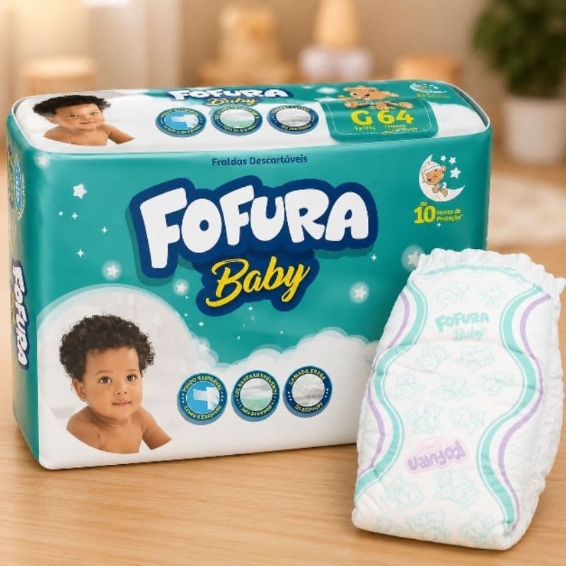 FRALDA FOFURA BABY HIPER G 64 UNIDADES