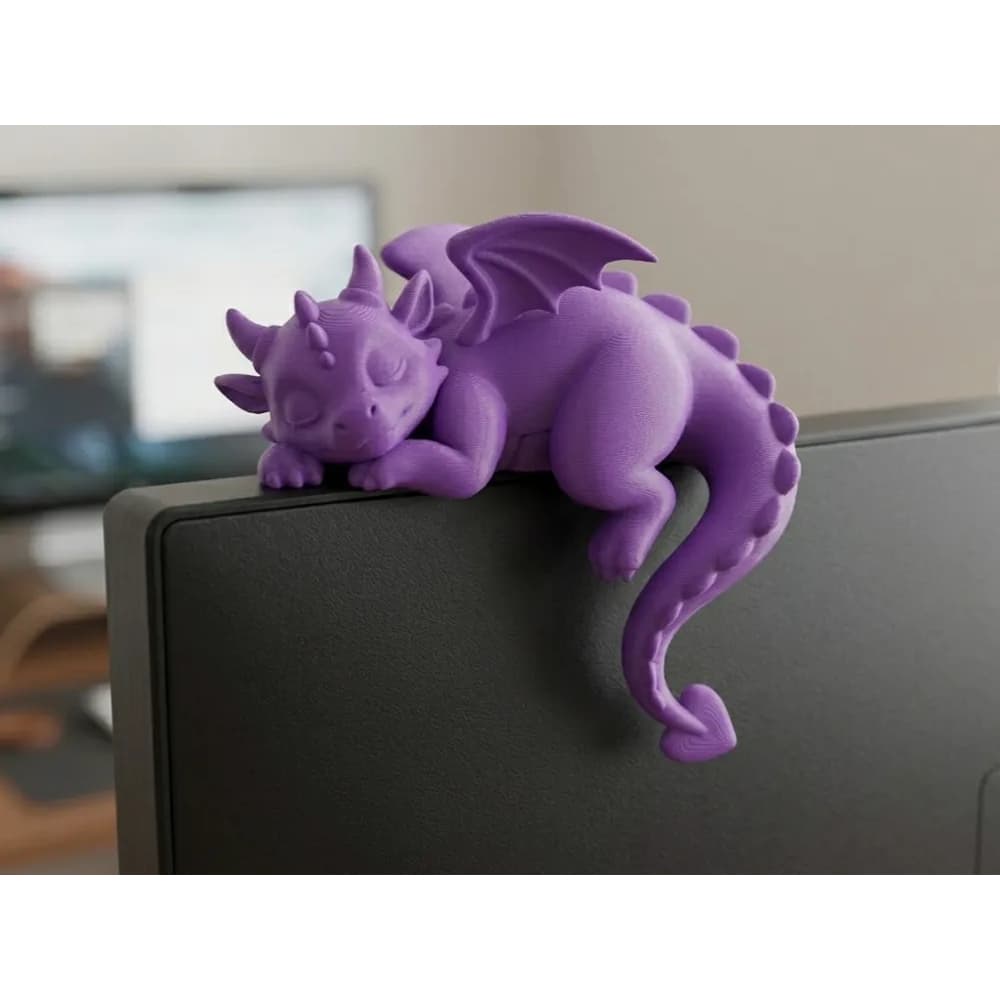 Dragao Dormindo Borda Monitor Prateleira Enfeite Setup Gamer Geek Impressao 3D 10cm