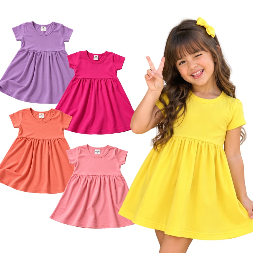 Kit vestido infantil menina em Algodão do 2 ao 14 Anos | vestido infantil Vestido feminino infantil vestido menina