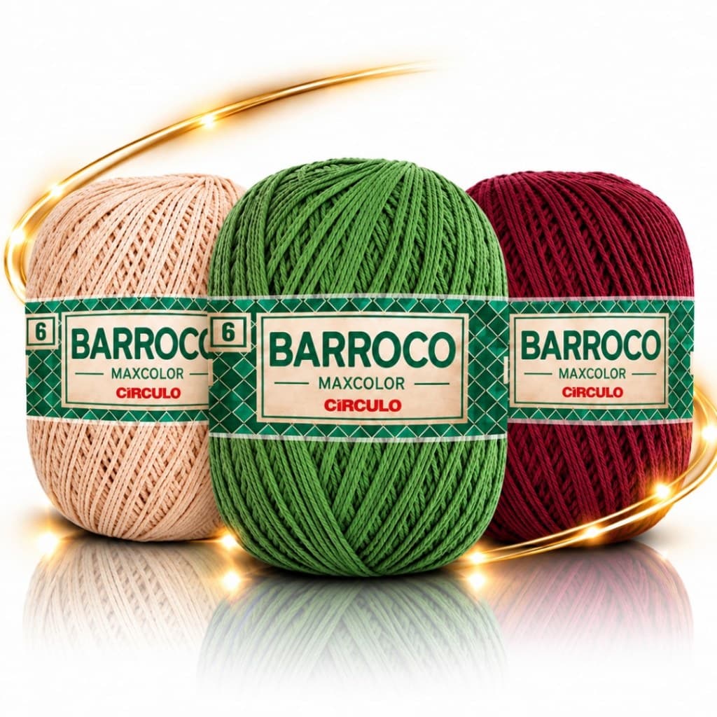 Barbante Barroco Maxcolor N°6 Circulo 400g 452m – Fio para Crochê, Tricô e Artesanato