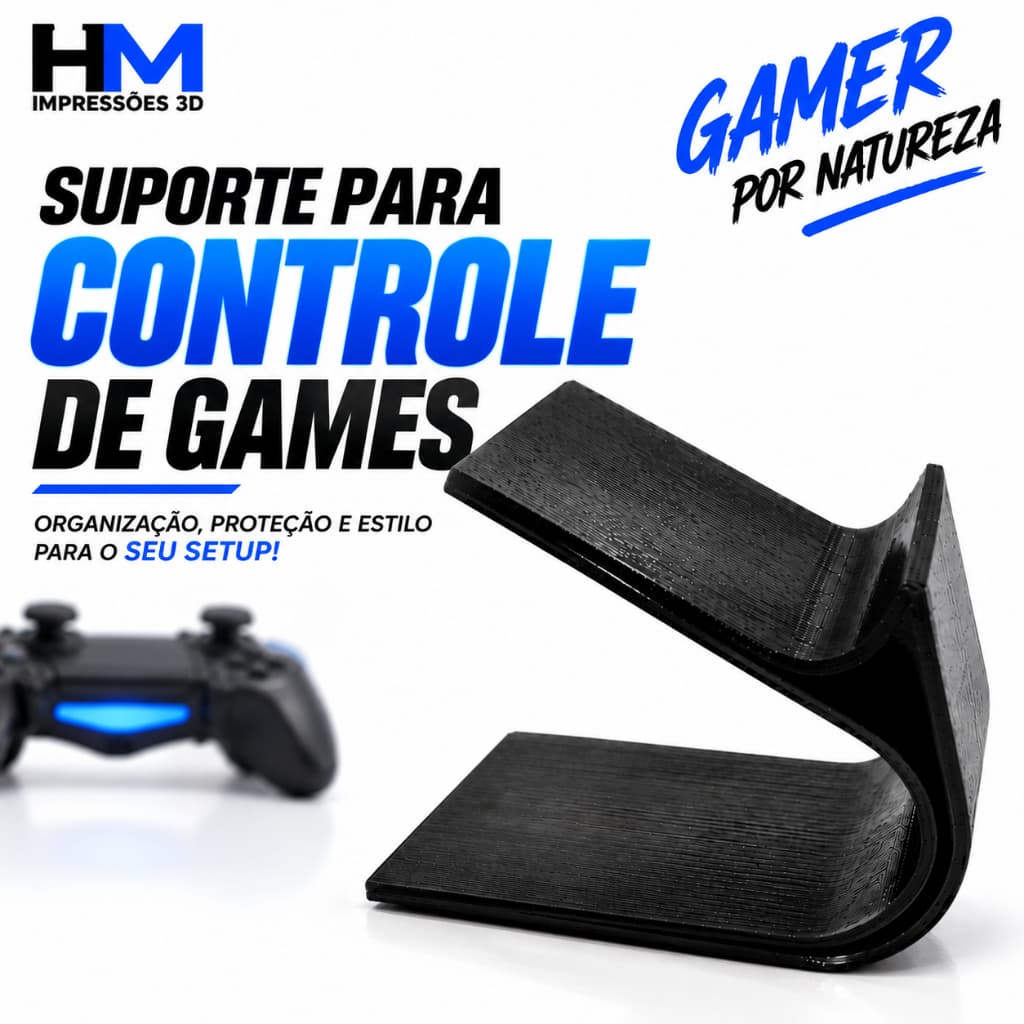 Suporte para Controle de Video Game Universal PS5 PS4 Xbox Series S X One Nintendo Switch Organizador Gamer Impressão 3D