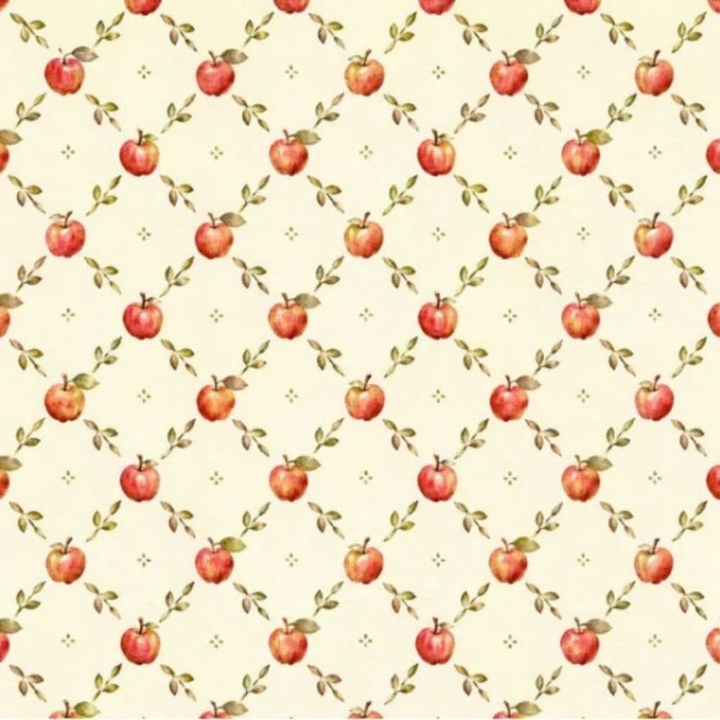Tecido Patchwork Digital Folhas Maçãs D2838