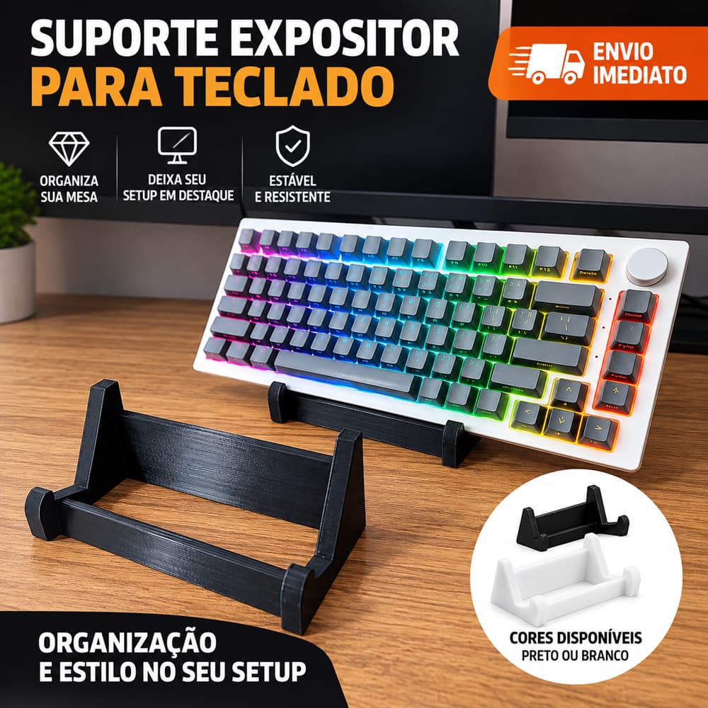 Suporte Expositor para Teclado Mecânico Organizador de Mesa Display Gamer