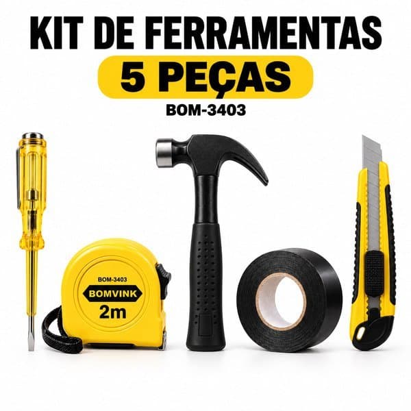 Conjunto De Ferramentas De 5 Peças BOM-3403 - Kit Completo Para Trabalhos Manuais