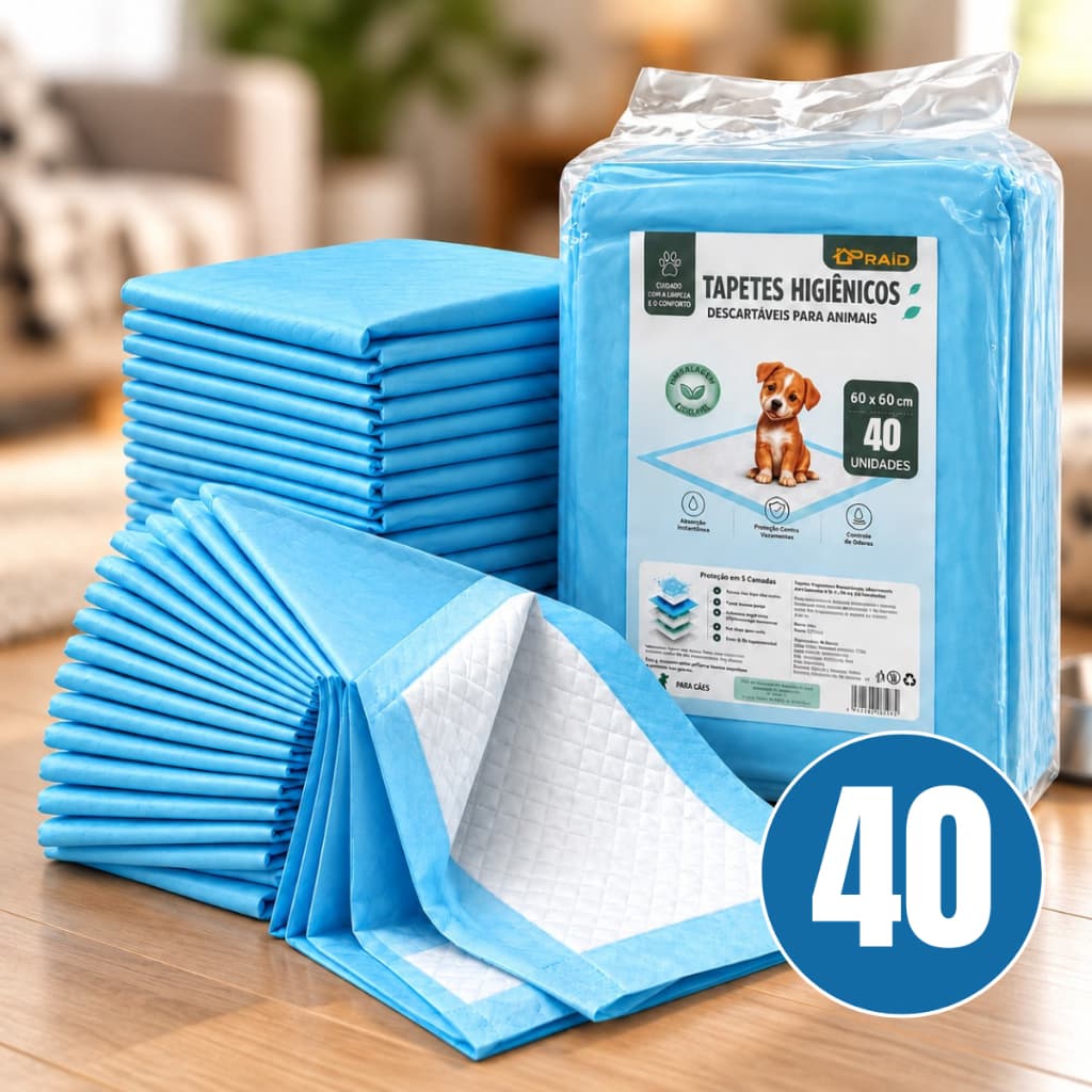 Tapete Higiênico Para Cachorro 20/40/60/80un Fraldas 60x60 cm