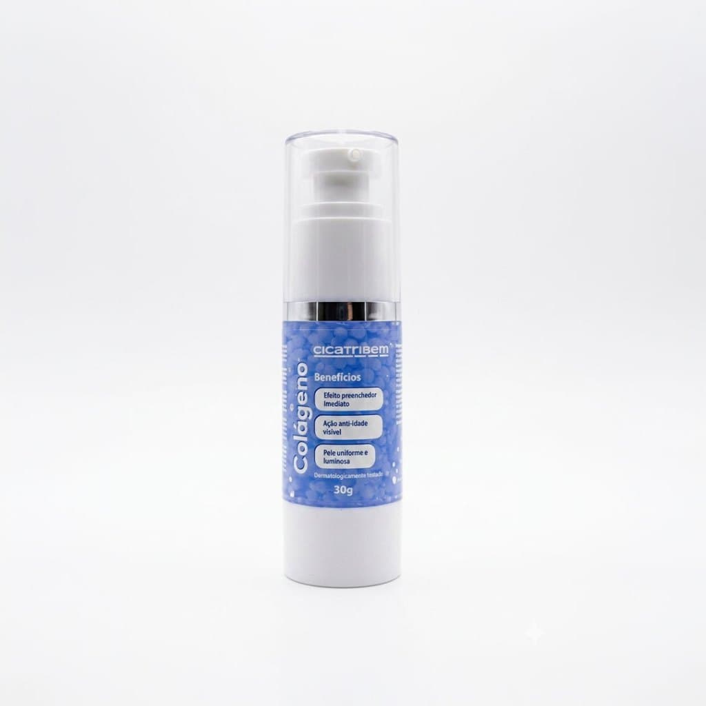 Sérum Facial Pérolas de Colágeno Cicatribem 30g Nanoencapsulado Anti-idade Efeito Preenchedor Hidratação e Firmeza Rosto