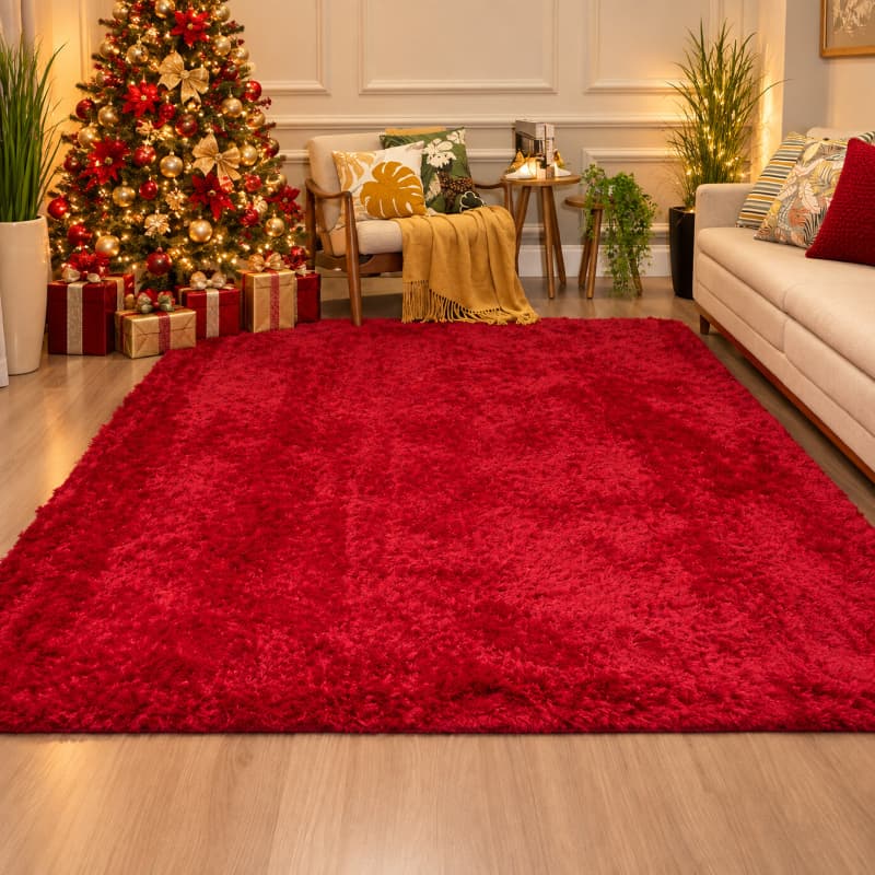 Tapete Peludo Grande 250x300 Macio Shaggy Felpudo Antiderrapante Sem Emenda para Sala Quarto Casa Moderna e Elegante