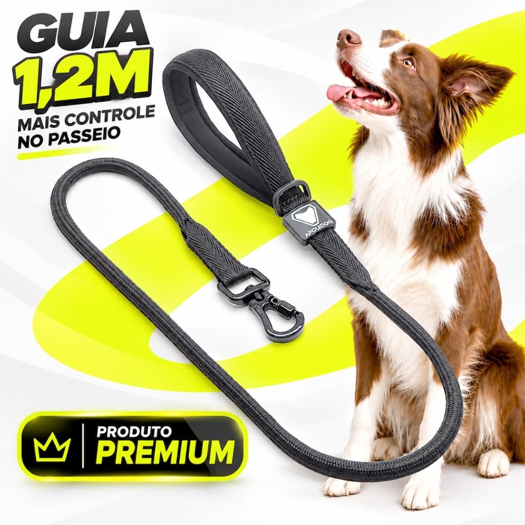 GUIA 1,2 METROS LEVE CORDA E FITA PARA CACHORRO ADESTRAMENTO E PASSEIO COLEIRA MOSQUETÃO RESISTENTE CÃES PET