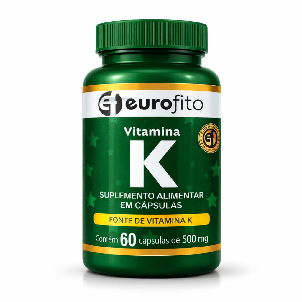 Vitamina K - Eurofito 500mg 60 Cápsulas Suplemento Alimentar