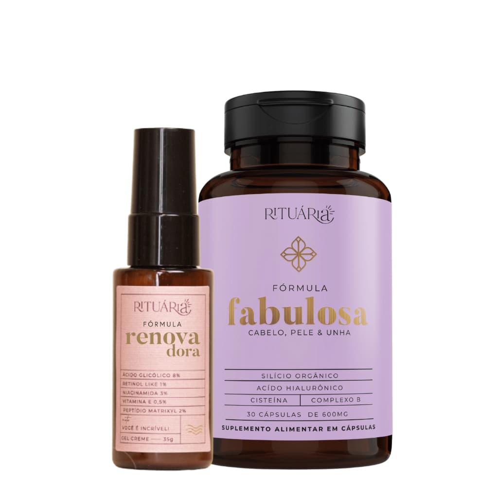 Kit Rituária Essencial Fabuloso Anti-Idade Sérum Renovador Suplemento Cabelo Pele Unha