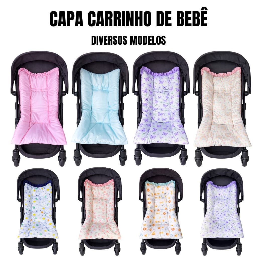 Capa Colchonete para Carrinho de Bebê Menino Menina Universal Galzerano Cosco Maxi-Cosi Safety 1st
