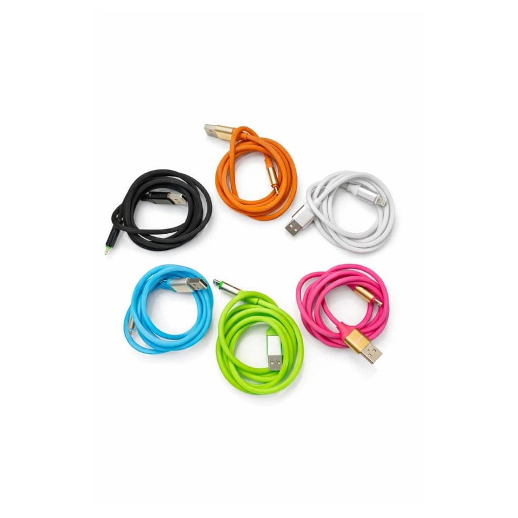 CABO EMBORRACHADO LIGHTNING PARA IPHONE CARREGADOR RÁPIDO USB 1 METRO REFORÇADO CABO RESISTENTE CARGA RÁPIDA COLORIDO