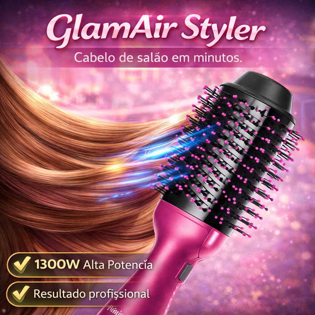 Escova Secadora Modeladora Bivolt 1300w Profissional Alisadora Cabelo Compacta