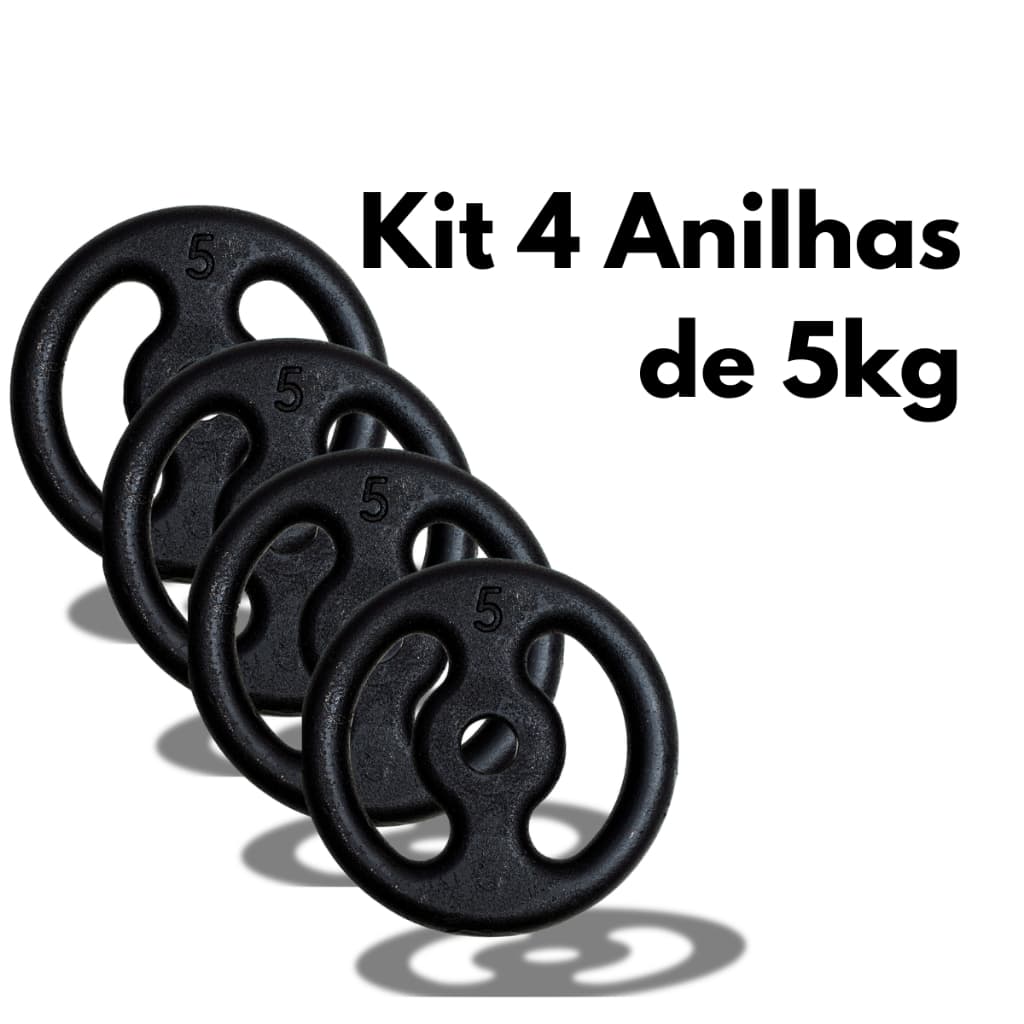 Kit Halteres 4x 5kg Musculação Academia Peso Treino Fitness