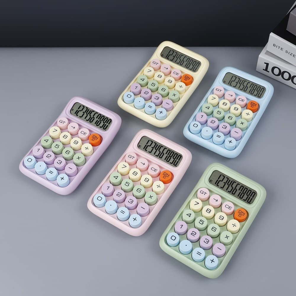 Calculadora de teclado mecânico colorida 12 bits adequada para uso múltiplo em escolas e escritórios