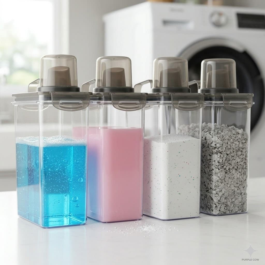 Kit 4 Dispenser Multiuso Amaciante Porta Sabão Lavanderia Hermético Cozinha 3L Bico Dosador Vedação