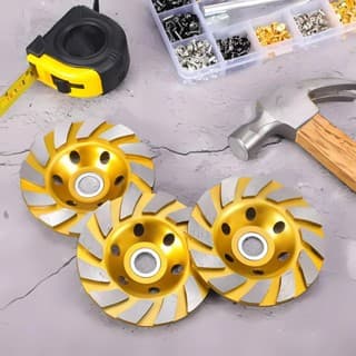 Disco Rebolo Debaste 12 Segmentos Diamantado e Anel Redutor Concreto Mármore Esmerilhadeira UNIFY