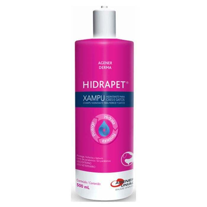 Hidrapet Shampoo para Hidratacao da Pele e Pelos de Caes e Gatos Agener Uniao 500 ml