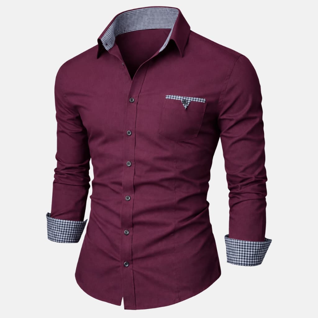 Camisa Masculina Social Manga Longa Slim Fit Com Elastano - Camisa Para Escritório Trabalho