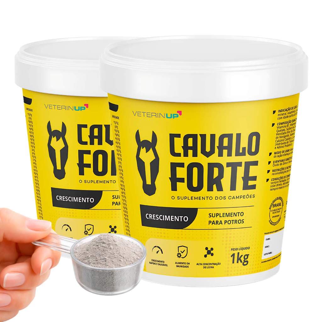 Suplemento Cavalo Forte Crescimento 2kg Suplemento para Potros com Lisina, Vitaminas, Minerais e Aminoácidos