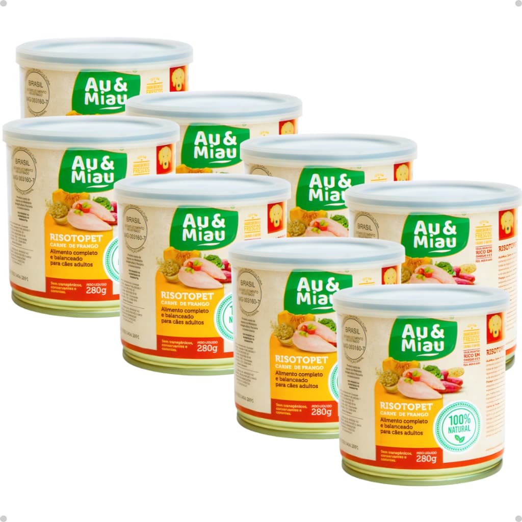 Kit 8 Alimento Natural Ração Úmida Para Cachorro 280g Sabores Primeira Linha