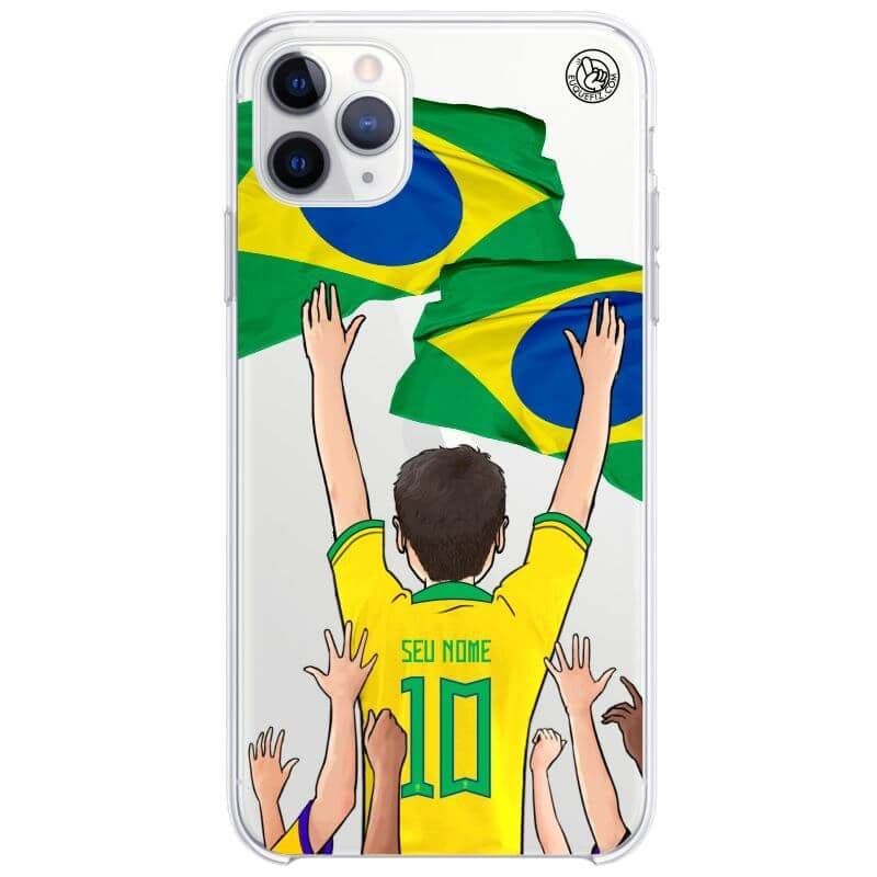 Capinha de Celular Torcedor do Brasil Cabelo Curto - Diversos Celulares