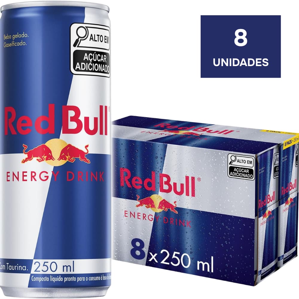 Kit com 8 Energético Red Bull 250ml