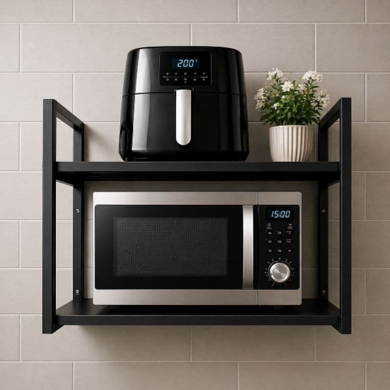 Suporte para Microondas Forno Eletrico Air Fryer Forninho Impressora Prateleira de Parede Nicho Multiuso