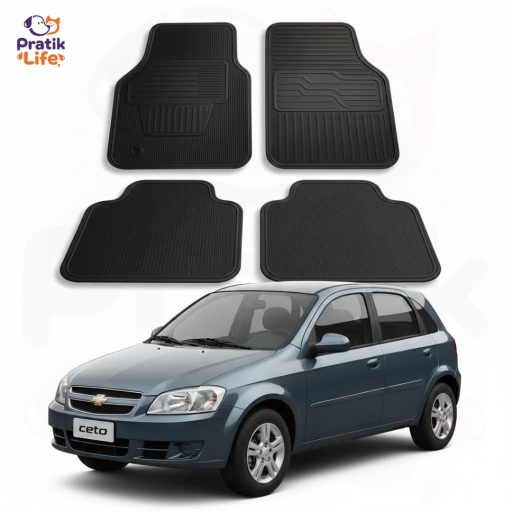 Kit 4 Tapetes Automotivos Chevrolet Celta Borracha Lavável Encaixe Perfeito Produto Nacional