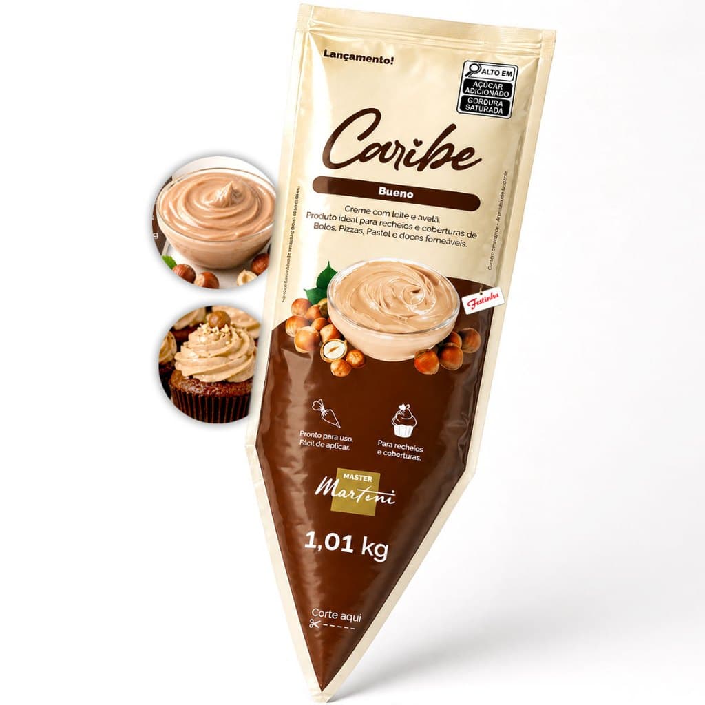 Recheio Cremoso Caribe Bueno Master Martini 1,01kg Bisnaga Para Bolos Tortas E Doces