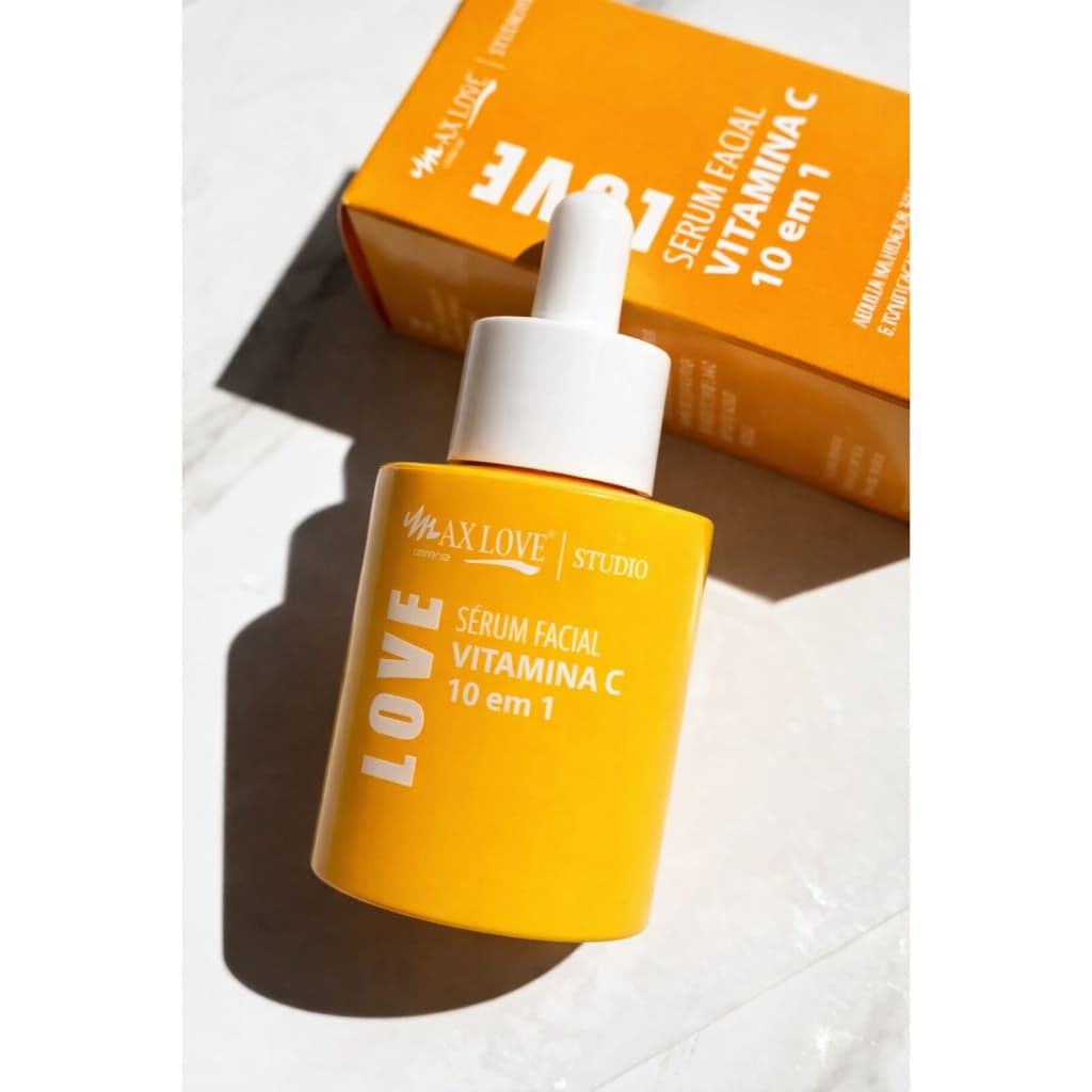 Sérum Vitamina C 10 em 1 Max Love Hidratante Iluminador Antioxidante Clareador Facial
