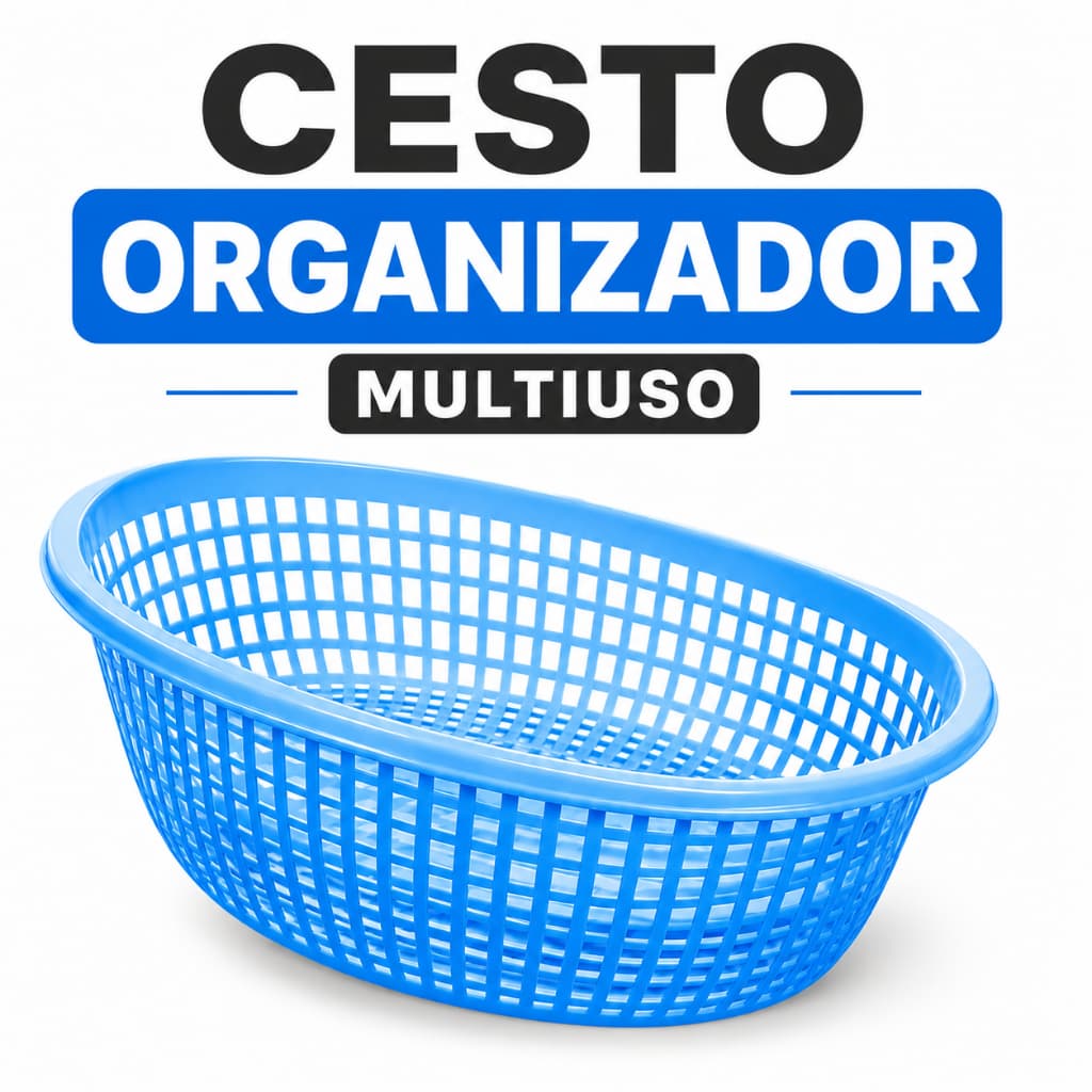 Cesto Organizador Multiuso Plástico Oval Resistente Organizador Banheiro Cozinha Armário Gaveta Lavanderia