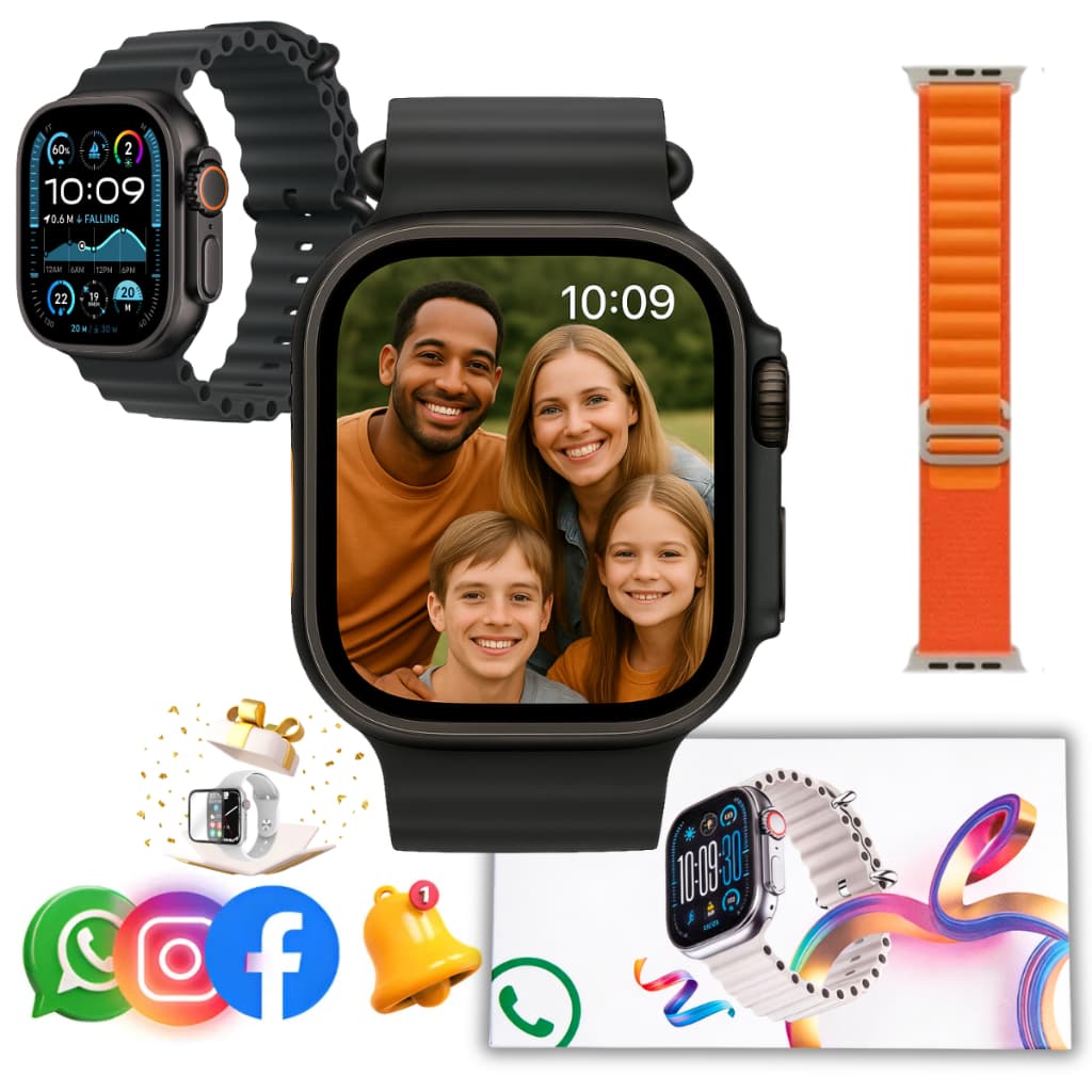 Smartwatch Inteligente U11S Ultra Relógio Bluetooth Troca Foto Conta Passos Monitora Sono Calendário