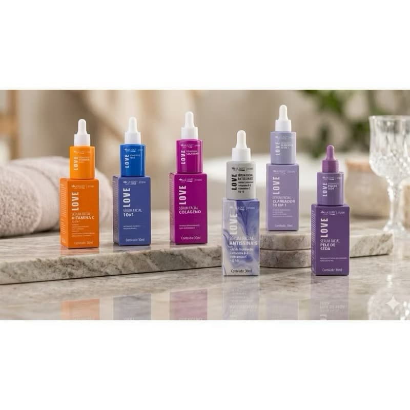 Sérum Facial Max Love Para skin care Rosa Mosqueta Vitamina C Colágeno Clareador 10x1 3x1