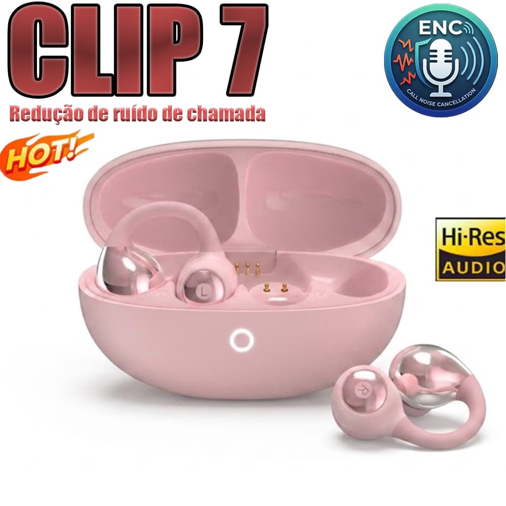 2026 Novo CLIP 7 ENC Fones de ouvido Bluetooth sem fio Ows fones de ouvido esportivos com clipe