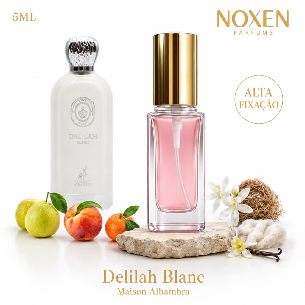 Perfume Feminino 5ml Premium Vidro Spray Delilah Blanc Floral Elegante Importado