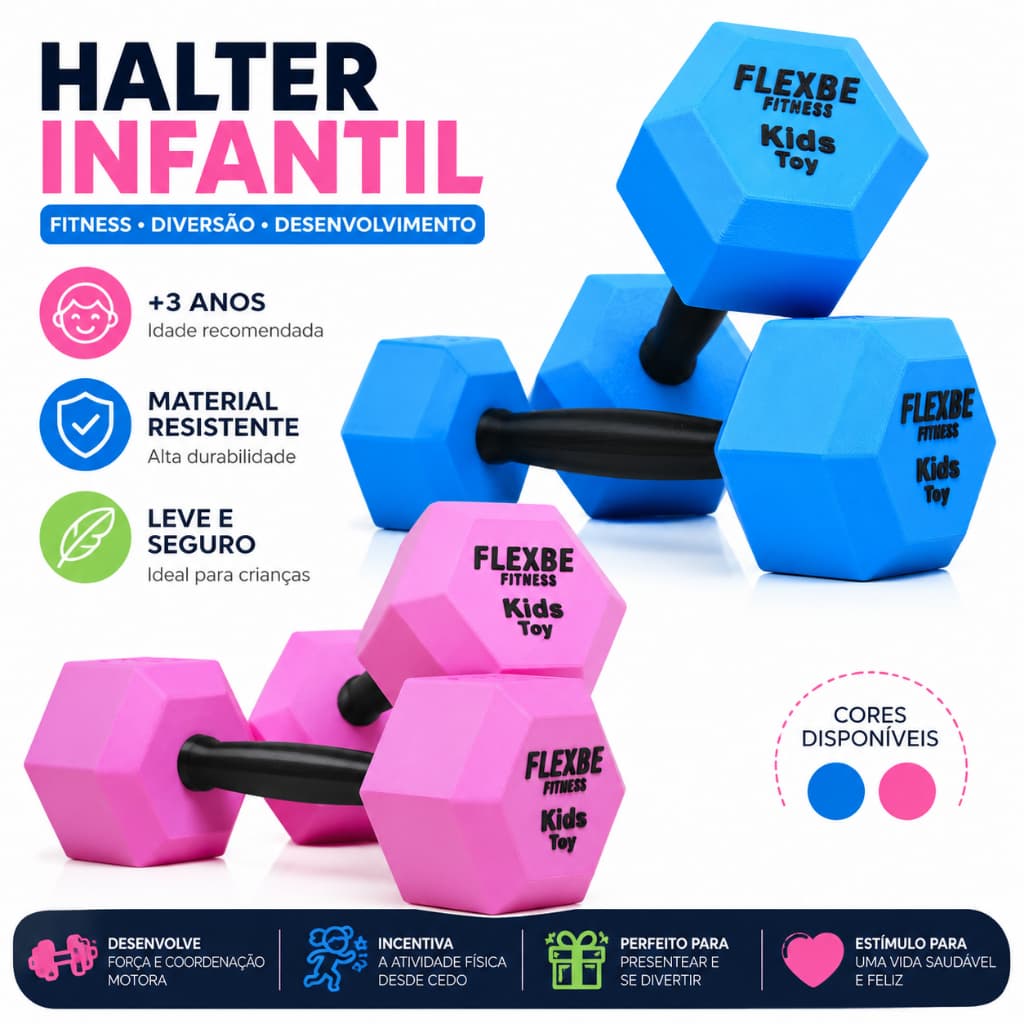 Par Halter Infantil Fitness Criança Brinquedo Academia Educativo