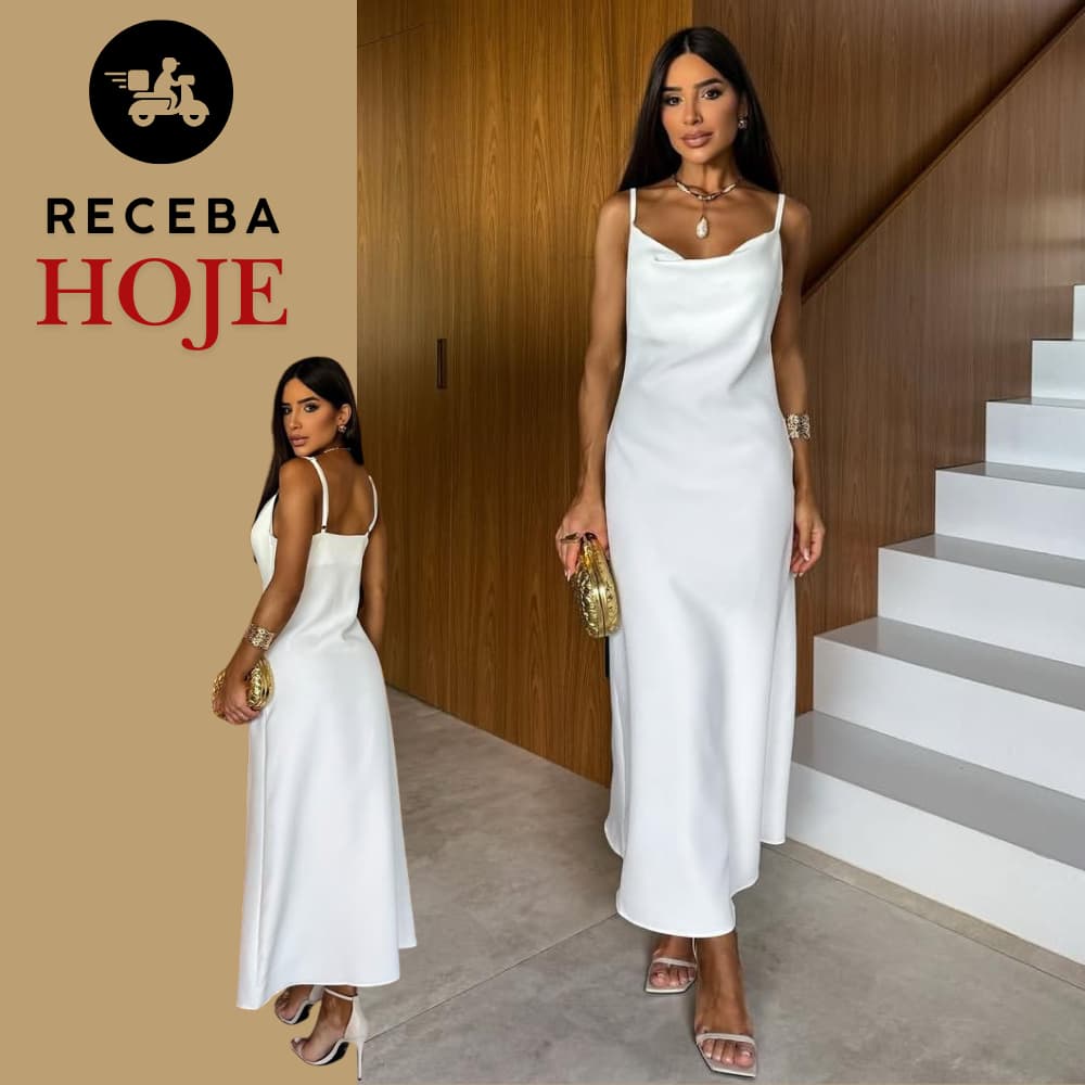 Vestido Midi Elegante Feminino Alça Fina Gola Drapeada Moda Chic Gola Boba Festas Vestido Vermelho