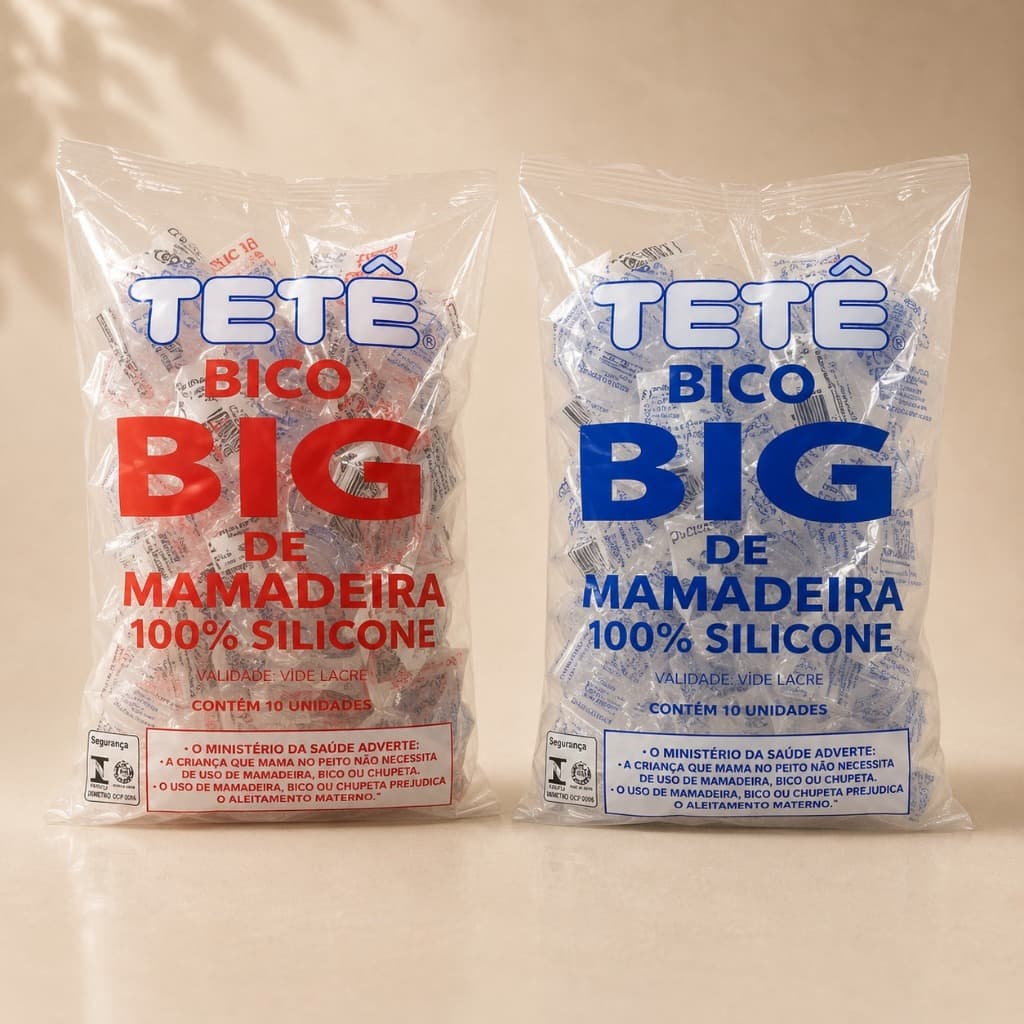 Bico BIG de mamadeira Redondo ou Ortodôntico Universal c/10 Unidades 100% Silicone (0008)