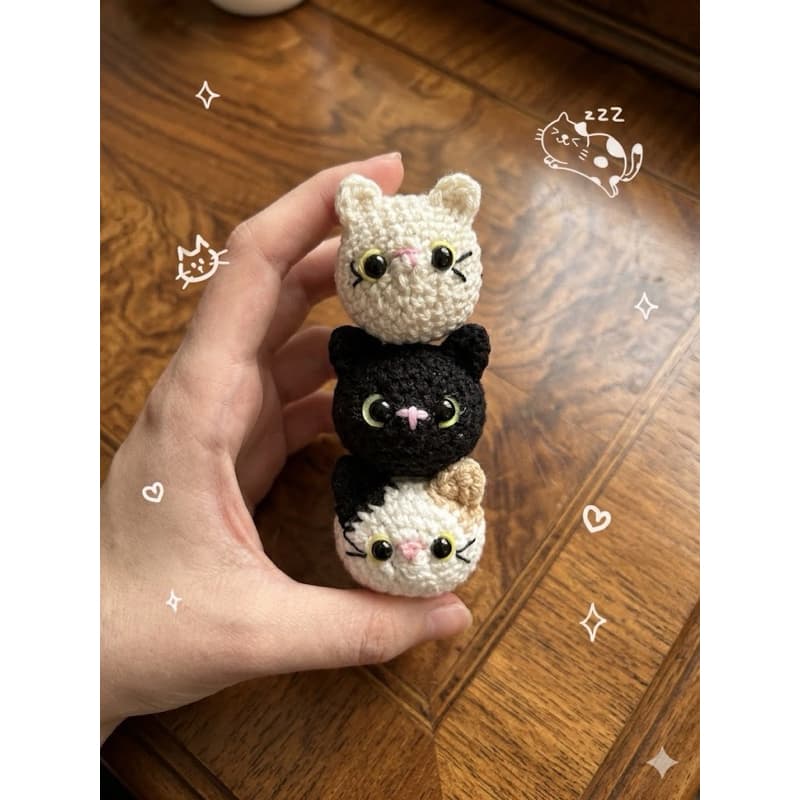 Kit 10 chaveiros amigurumi gato crochê