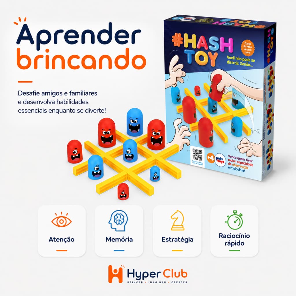 Jogo De Tabuleiro Hash Toy Educativo Raciocínio Infantil Família Amigos