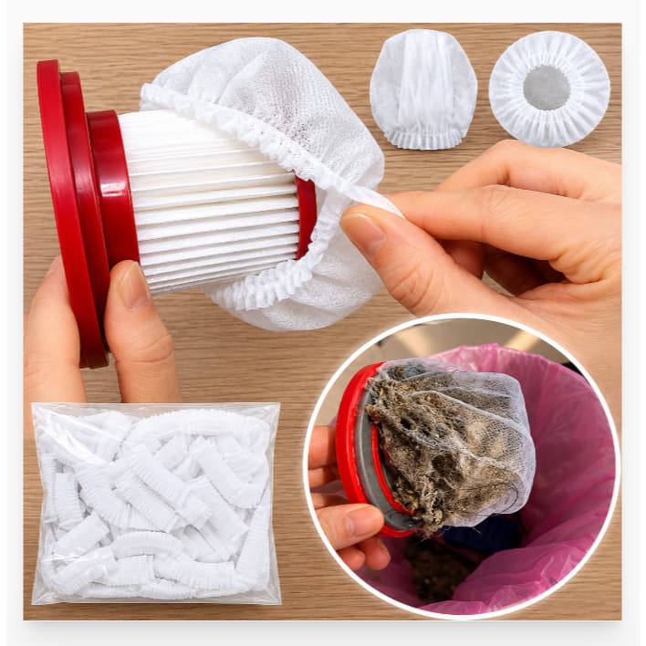 100 Unidades/Pacote Sacos De Malha Não Tecido Descartáveis Convenientes Capas De Filtro De Aspirador De Pó Portátil Para