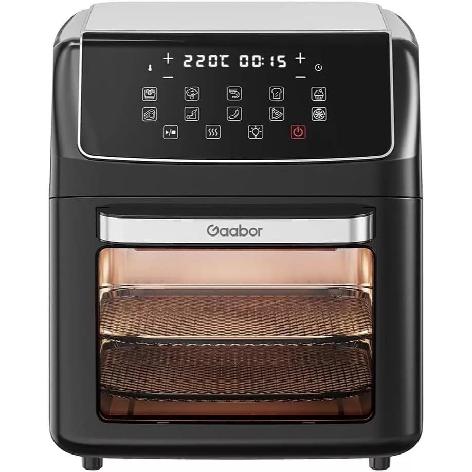 Fritadeira Air Fryer Oven Gaabor 12L Digital Preta 2000W com Janela, Luz Interna e Funções Forno e Desidratar 220V
