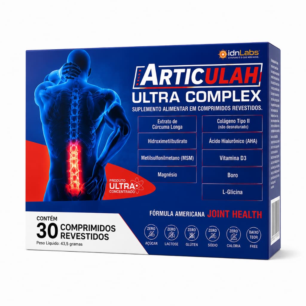 Articulah Ultra Complex - Colágeno Tipo2 + Vitamina D Joelho e Articulações c/30 comprimidos IDNLabs