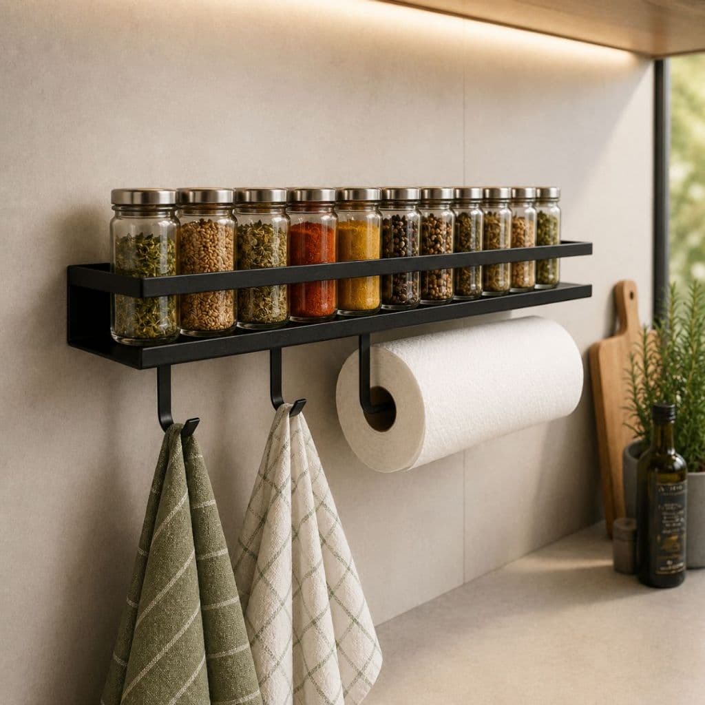 Prateleira Porta Temperos De Parede Cozinha Suporte de Tempero e Condimentos - 50cm
