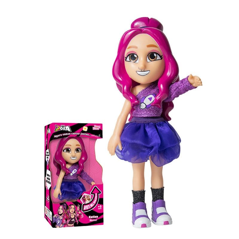 Boneca Articulada Músical Katlen dos Rosa 25cm - Nova Brink 1276